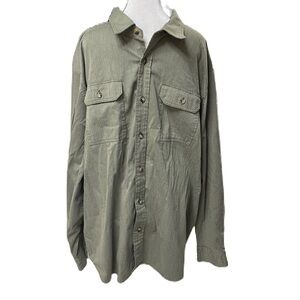 Wrangler Men's Heather Green Button Down Long Sleeve Shirt Size 2XL